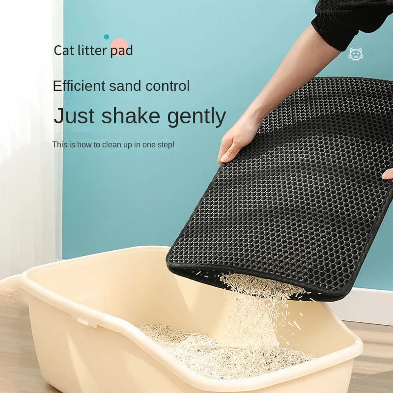 Double-Layer Cat Litter Mat – Waterproof & Easy Clean