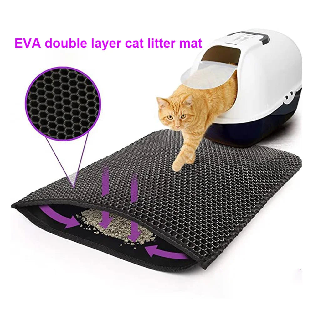 Double-Layer Cat Litter Mat – Waterproof & Easy Clean