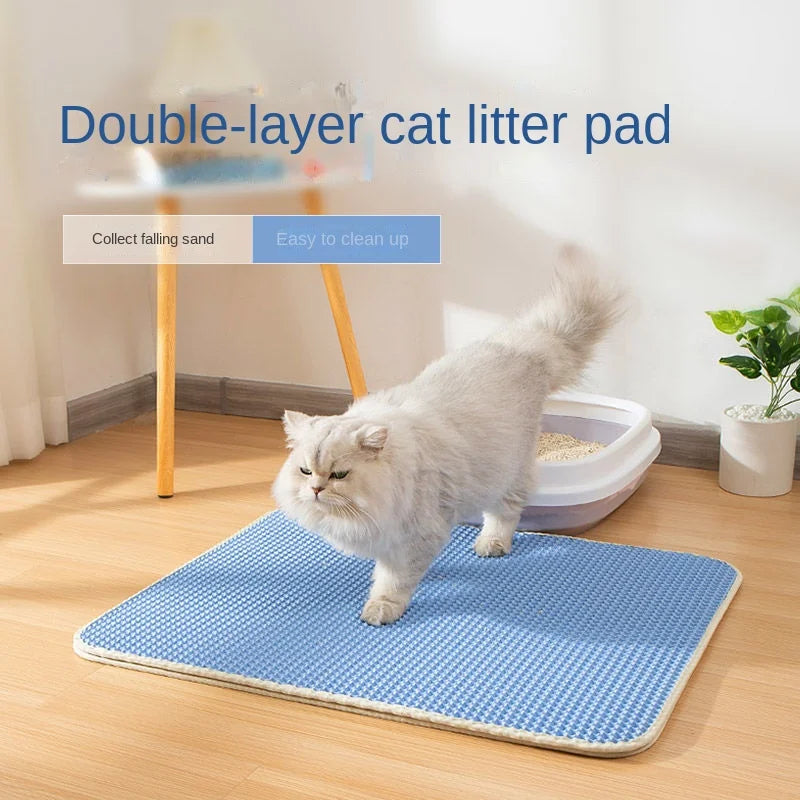 Double-Layer Cat Litter Mat – Waterproof & Easy Clean