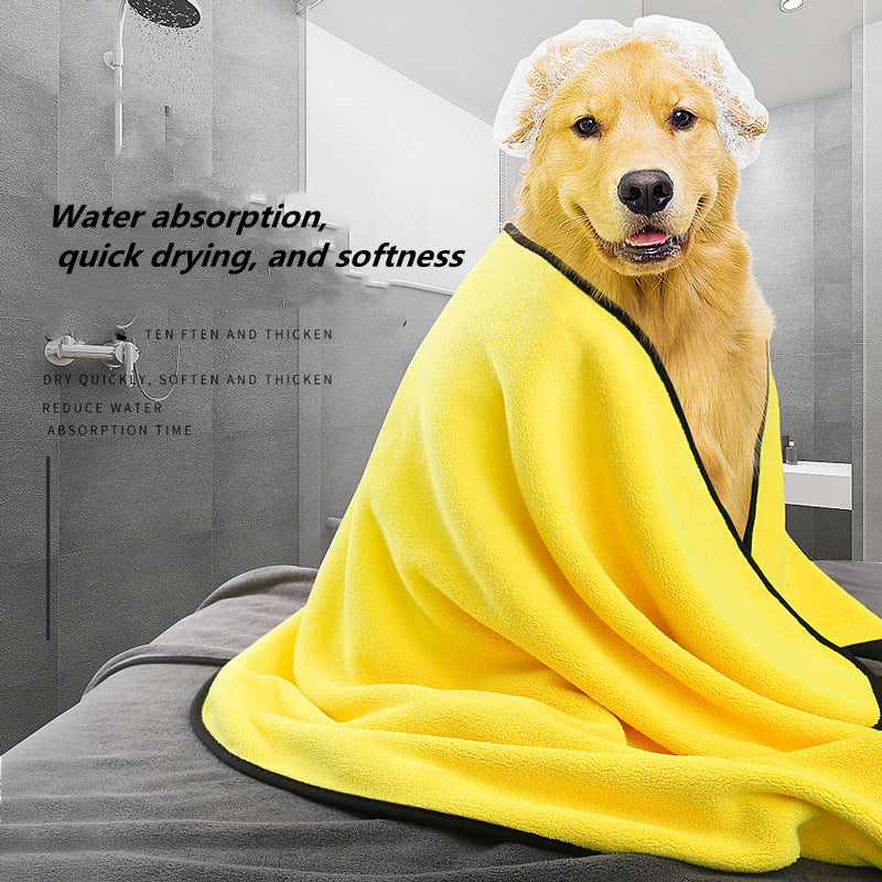 Soft Microfiber Pet Drying Towel - Yellow