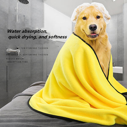 Soft Microfiber Pet Drying Towel - Yellow