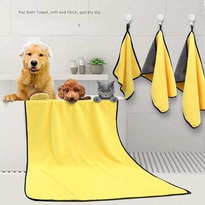 Soft Microfiber Pet Drying Towel - Yellow