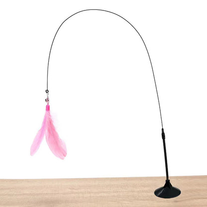 Interactive Feather Wand Toy for Cats