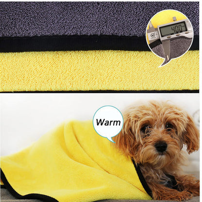Soft Microfiber Pet Drying Towel - Yellow